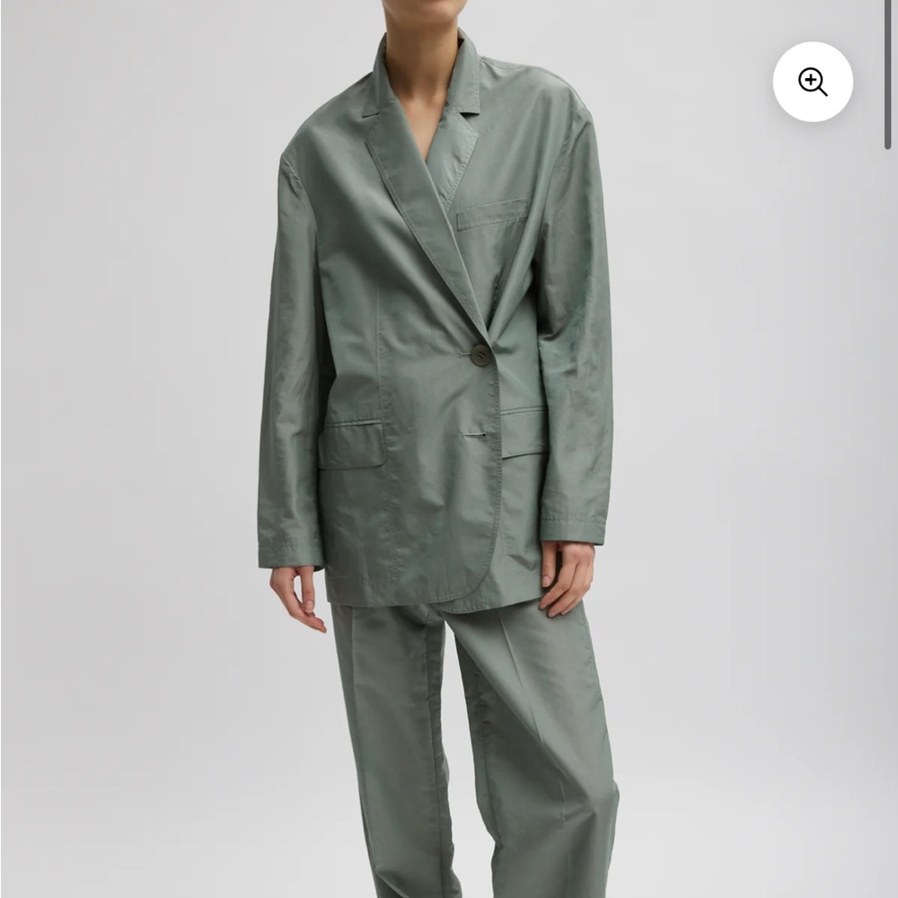 Tibi silk nylon Liam Blazer in Pumice